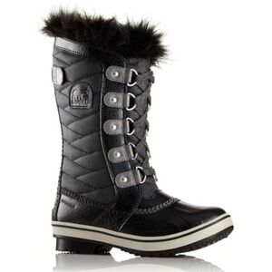Sorel Black Winter Boots with Fur Trim